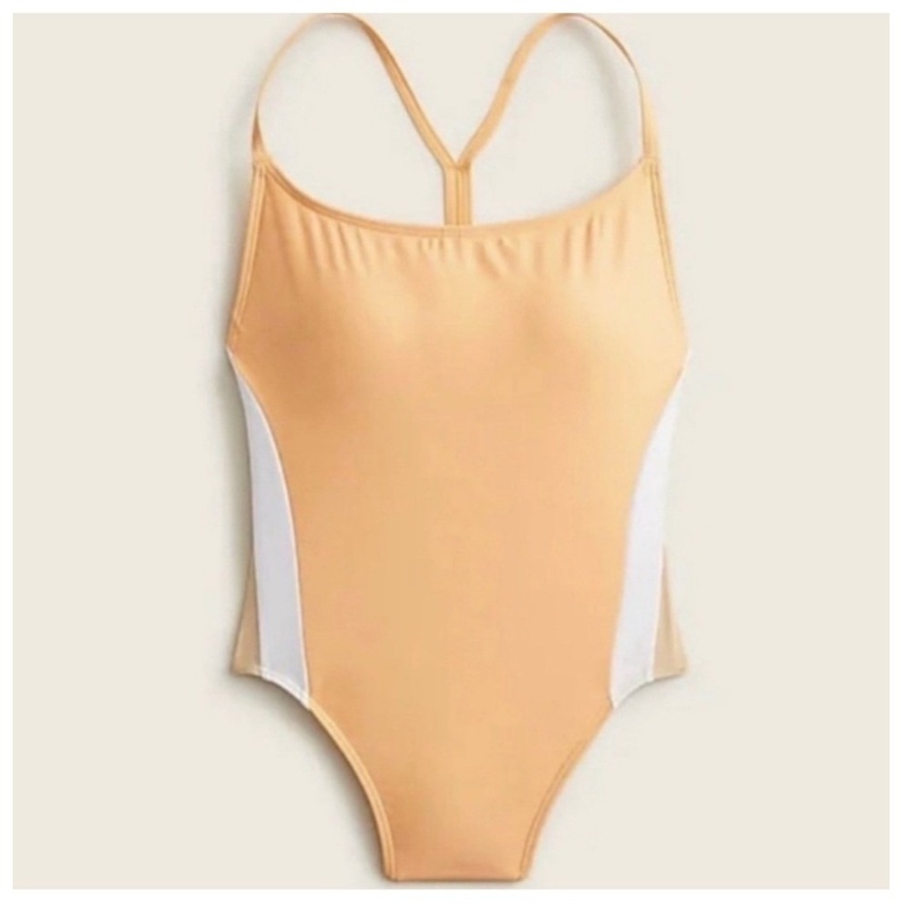 NWT J. Crew Active colorblock one-piece‎ Swimsuit BF083 PEACH Sz 22